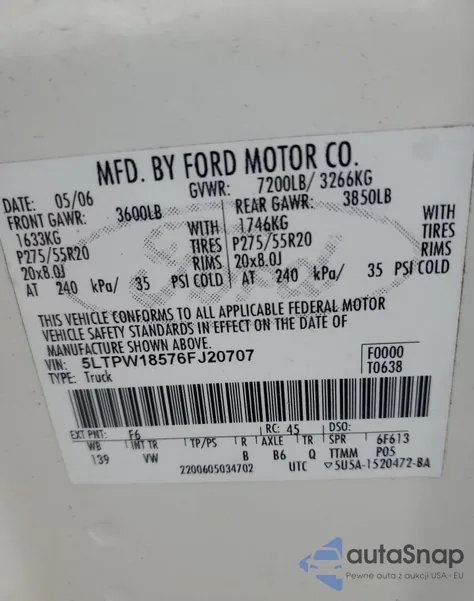 5LTPW18576FJ20707